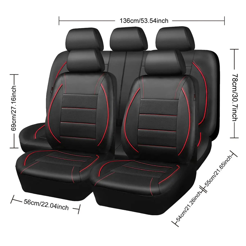 Premium Universal Leather Car Seat Cover Set (Full 5-Seat Interior)