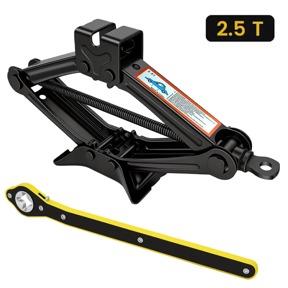 Premium Heavy-Duty Scissor Jack & Ratchet Wrench Kit (1.5T - 2.5T)