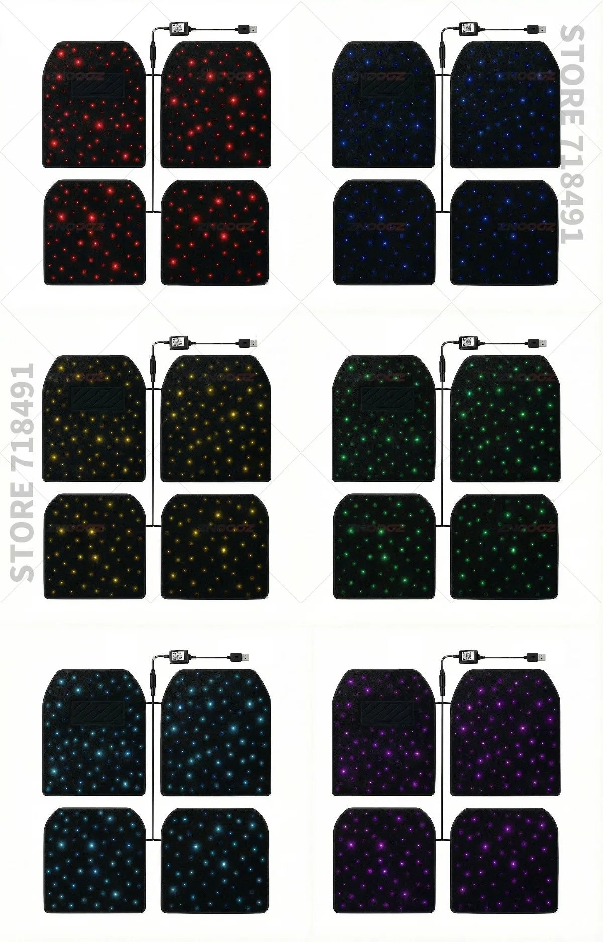 Premium LED Starry Sky Floor Mats (Trim-to-Fit)