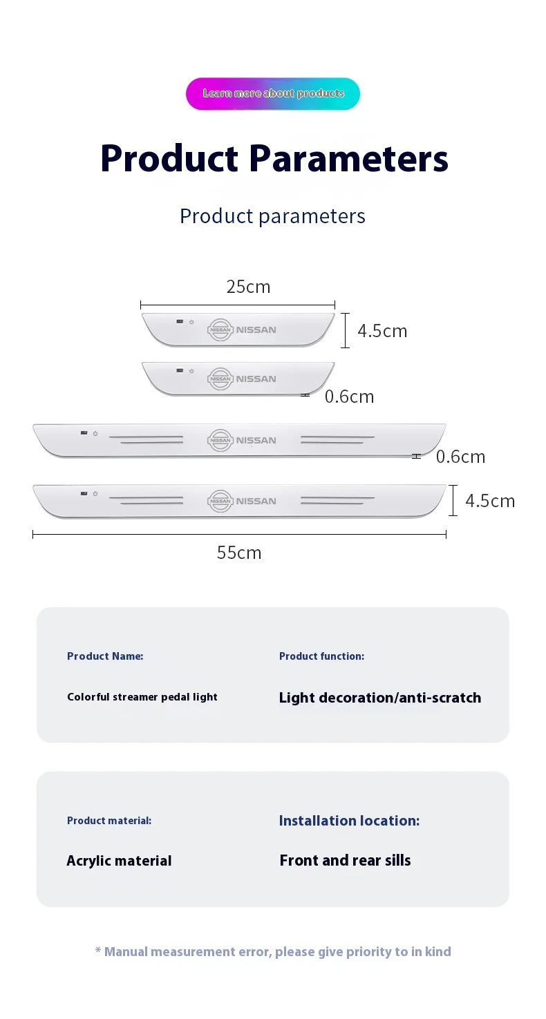 Wireless LED Welcome Door Sill Lights (Nissan)