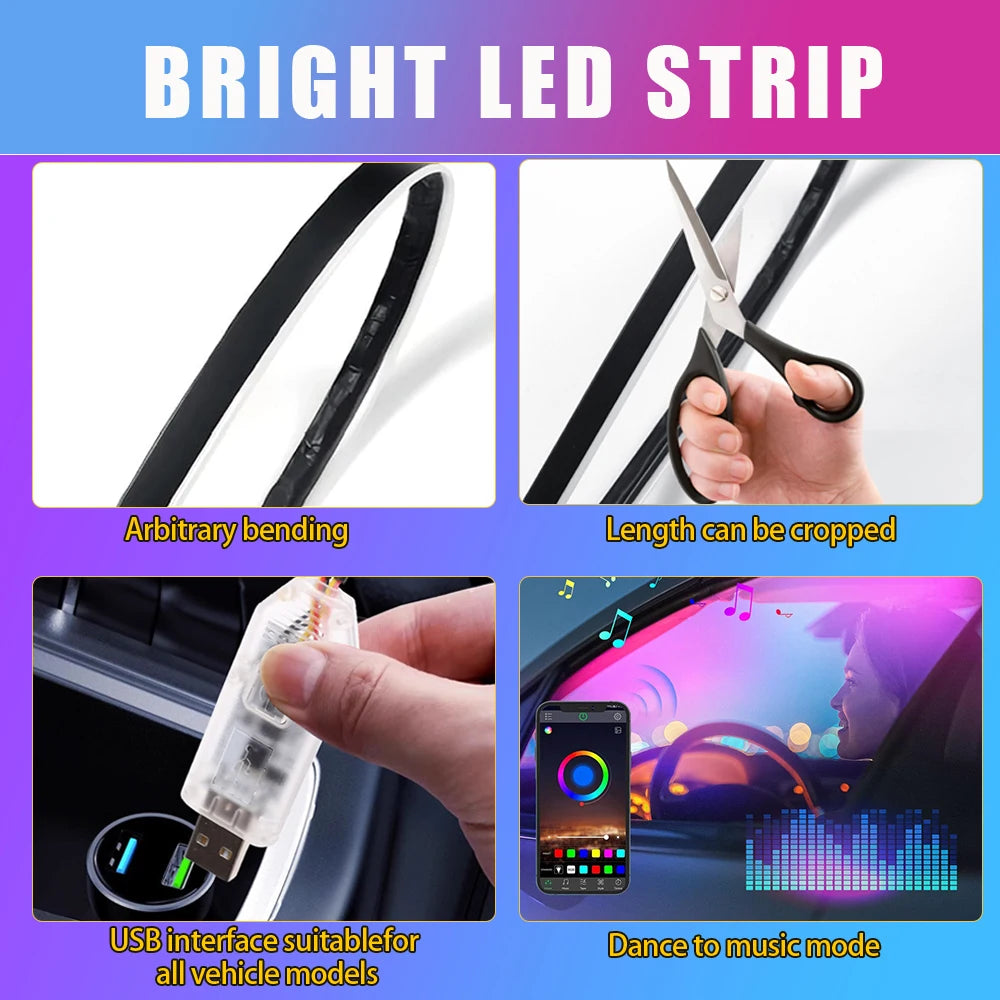 RGBIC Acrylic Ambient Car Ligh