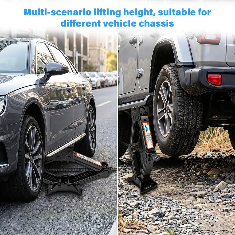 Premium Heavy-Duty Scissor Jack & Ratchet Wrench Kit (1.5T - 2.5T)