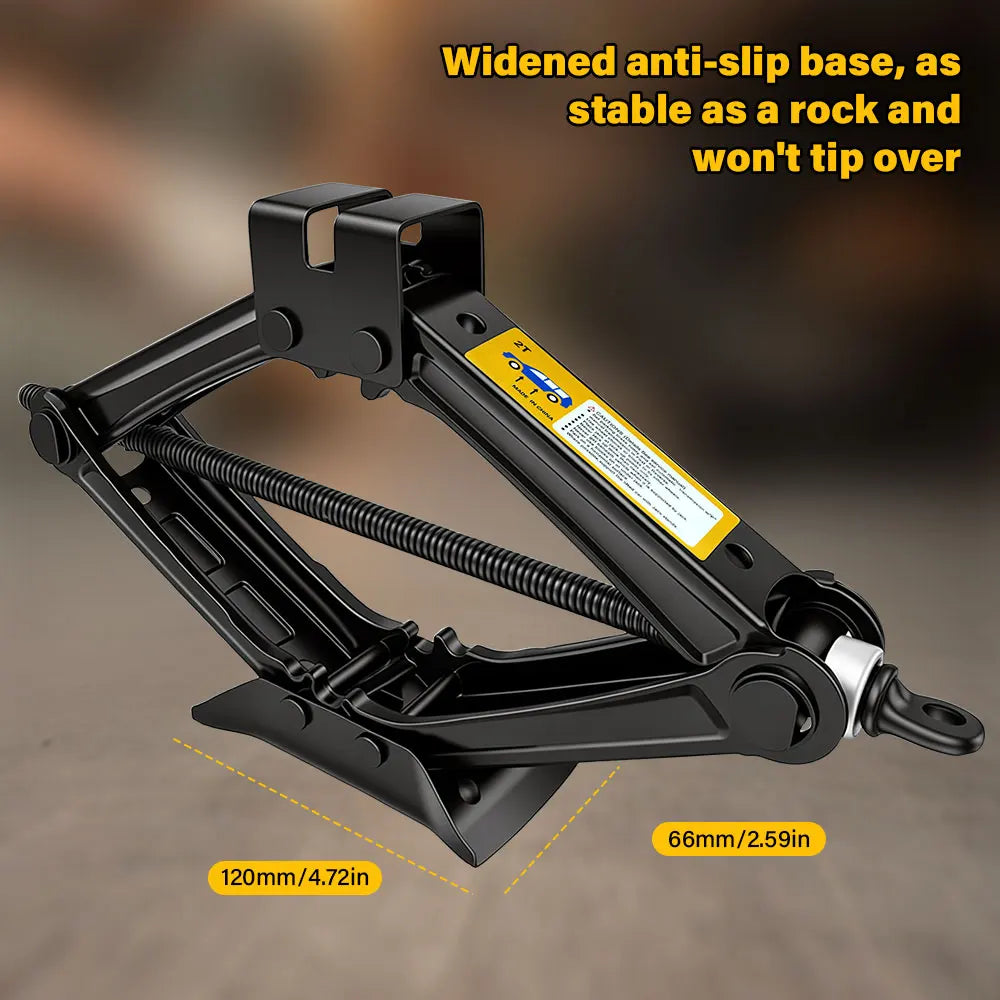 Premium Heavy-Duty Scissor Jack & Ratchet Wrench Kit (1.5T - 2.5T)