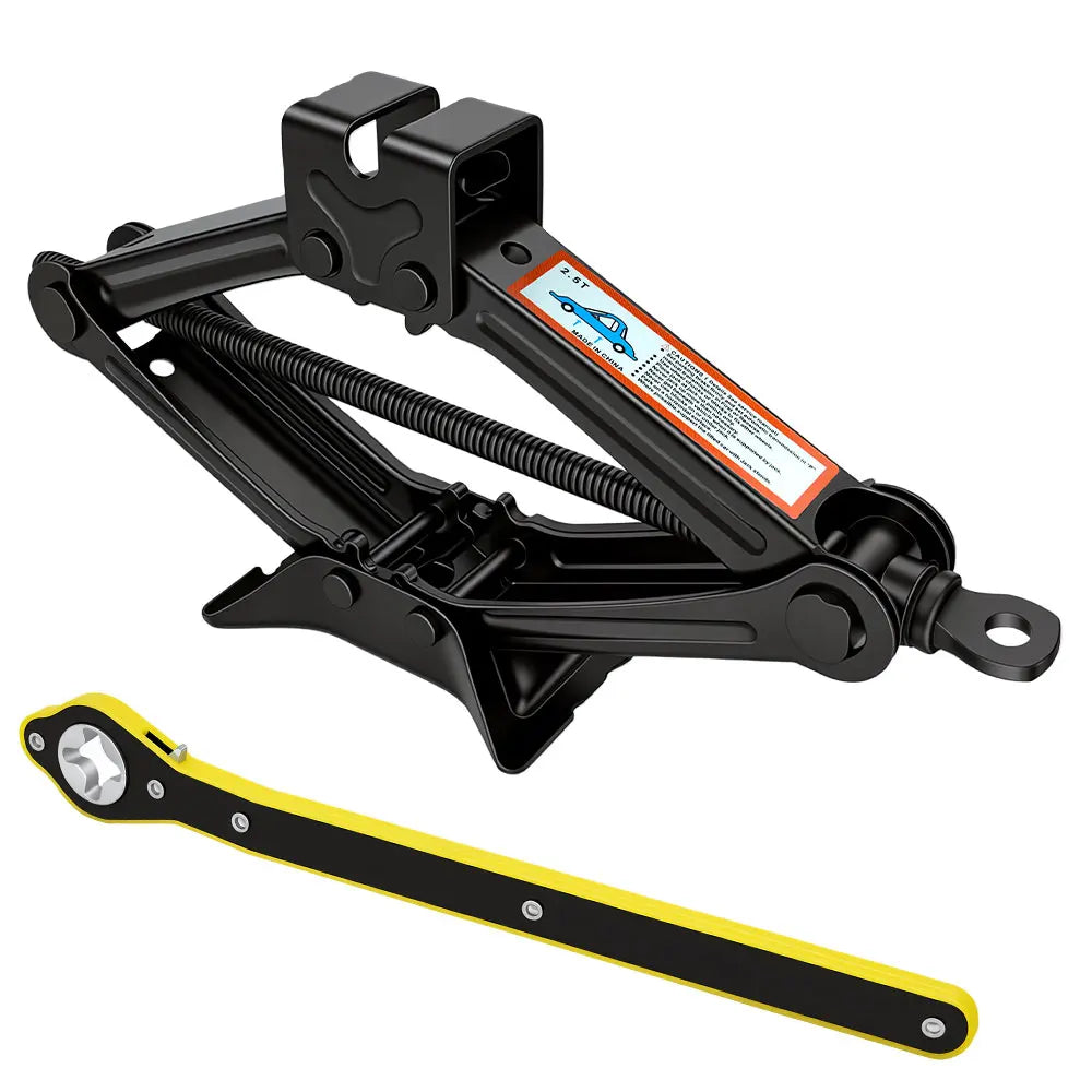 Premium Heavy-Duty Scissor Jack & Ratchet Wrench Kit (1.5T - 2.5T)