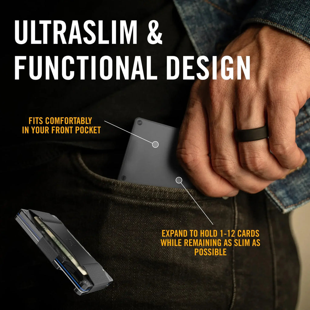 Premium Titanium EDC Wallet with Cash Strap | RFID Blocking