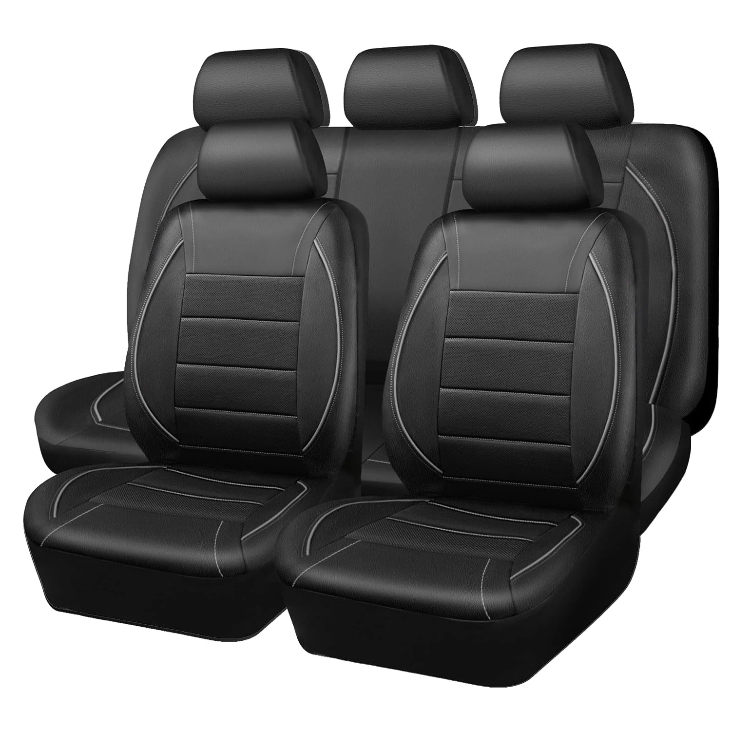 Premium Universal Leather Car Seat Cover Set (Full 5-Seat Interior)