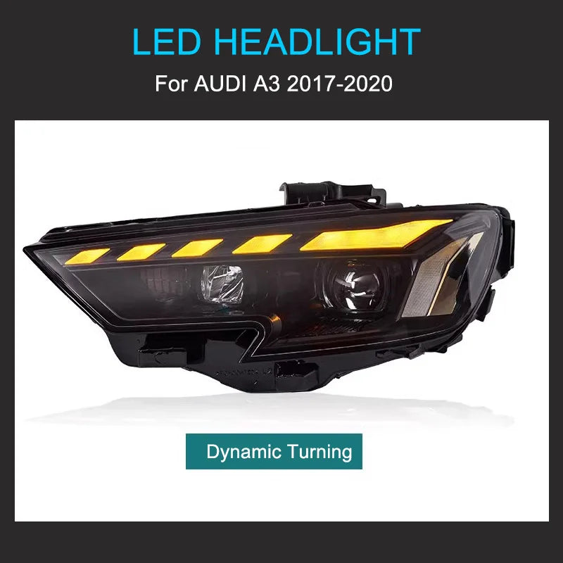 Premium Full LED Headlight Assembly with Dynamic Signals (Audi A3/S3 8V 2017-2020)