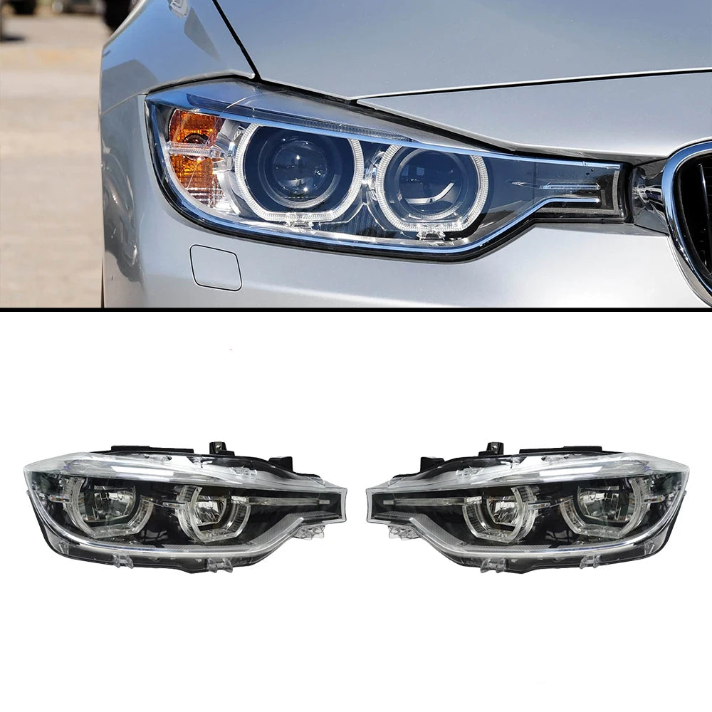 Full LED Headlight Assembly with 3D Angel Eyes – BMW 3 Series F30 (2012–2019) | JD Global Supply