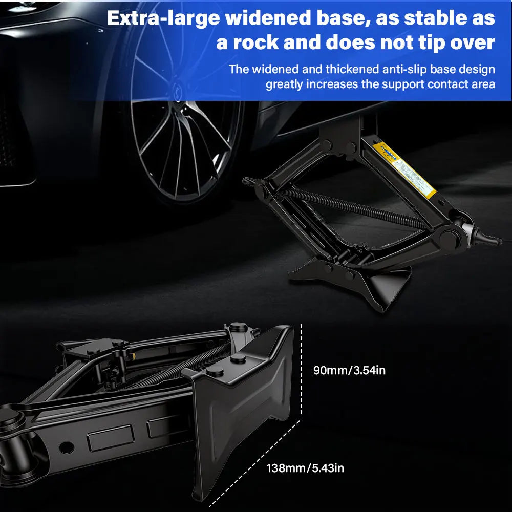 Premium Heavy-Duty Scissor Jack & Ratchet Wrench Kit (1.5T - 2.5T)