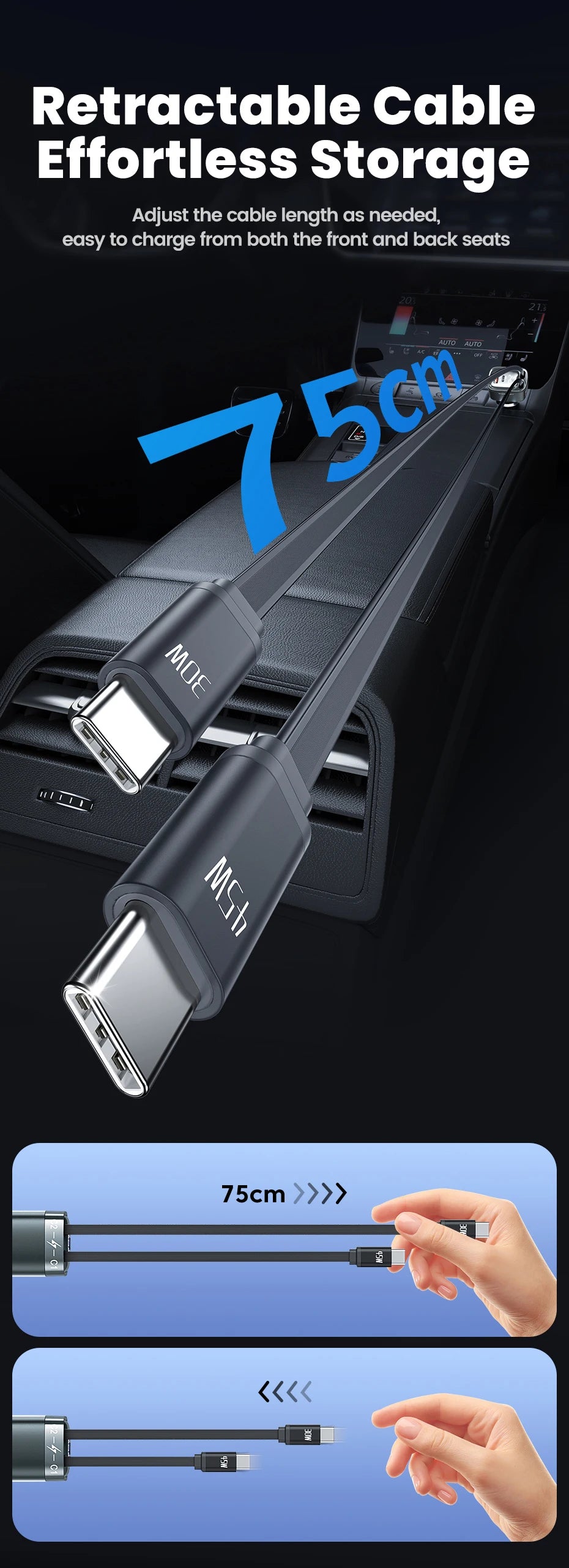105W 4-in-1 Retractable Car Cr