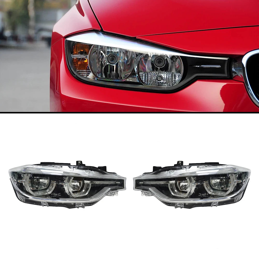 Full LED Headlight Assembly with 3D Angel Eyes – BMW 3 Series F30 (2012–2019) | JD Global Supply