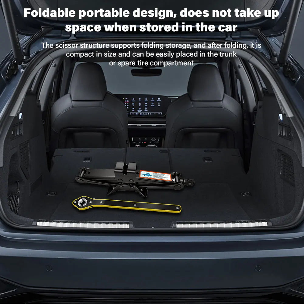 Premium Heavy-Duty Scissor Jack & Ratchet Wrench Kit (1.5T - 2.5T)