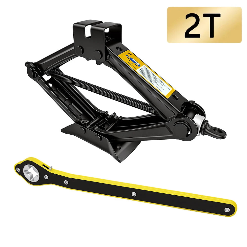 Premium Heavy-Duty Scissor Jack & Ratchet Wrench Kit (1.5T - 2.5T)