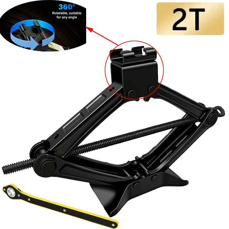 Premium Heavy-Duty Scissor Jack & Ratchet Wrench Kit (1.5T - 2.5T)
