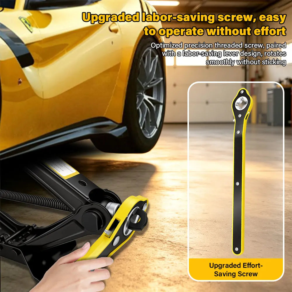 Premium Heavy-Duty Scissor Jack & Ratchet Wrench Kit (1.5T - 2.5T)