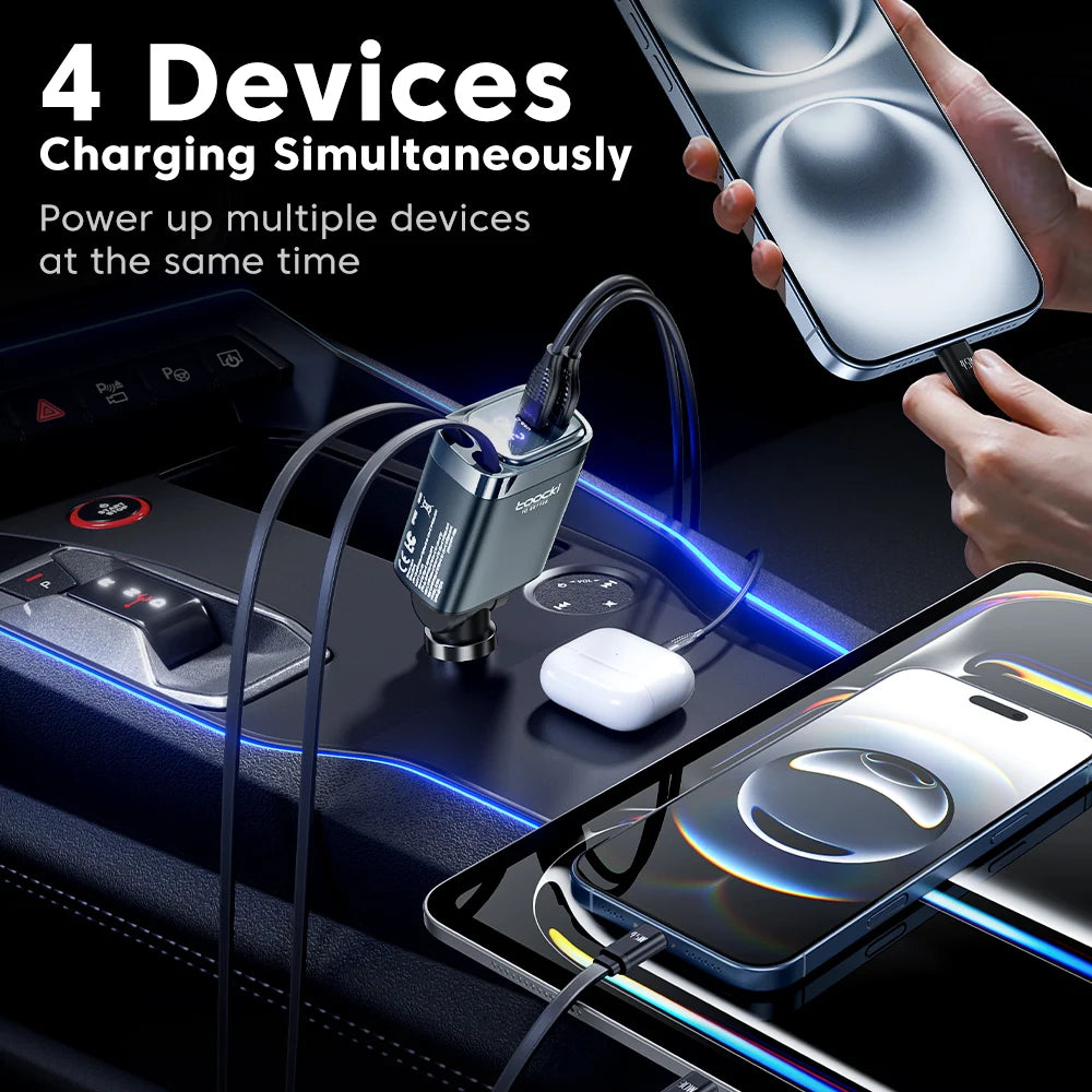105W 4-in-1 Retractable Car Cr