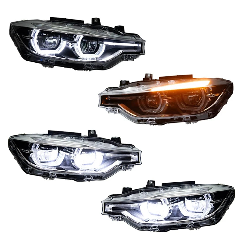 Full LED Headlight Assembly with 3D Angel Eyes – BMW 3 Series F30 (2012–2019) | JD Global Supply