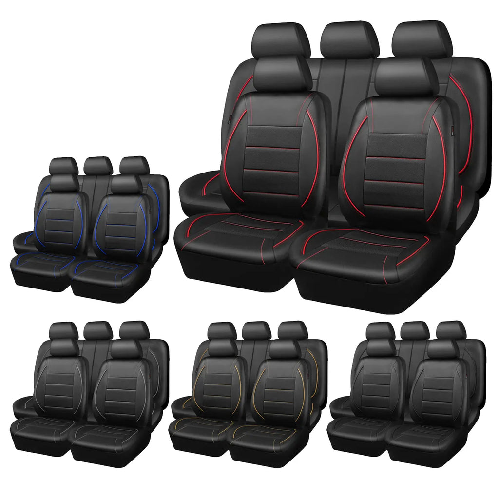 Premium Universal Leather Car Seat Cover Set (Full 5-Seat Interior)