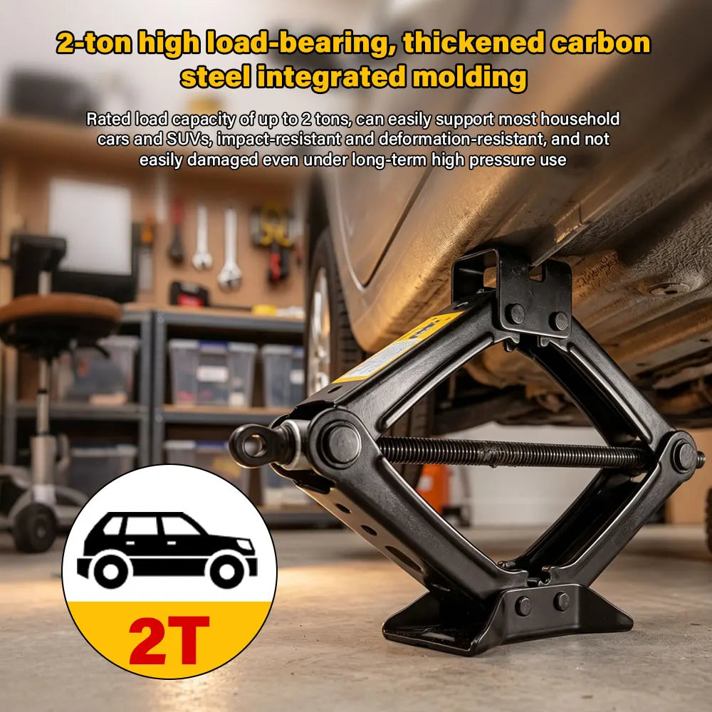 Premium Heavy-Duty Scissor Jack & Ratchet Wrench Kit (1.5T - 2.5T)