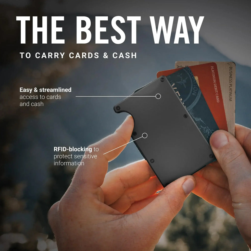 Premium Titanium EDC Wallet with Cash Strap | RFID Blocking