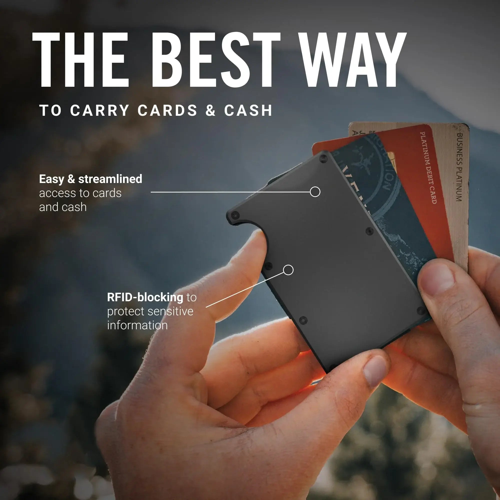 Premium Titanium EDC Wallet with Cash Strap | RFID Blocking
