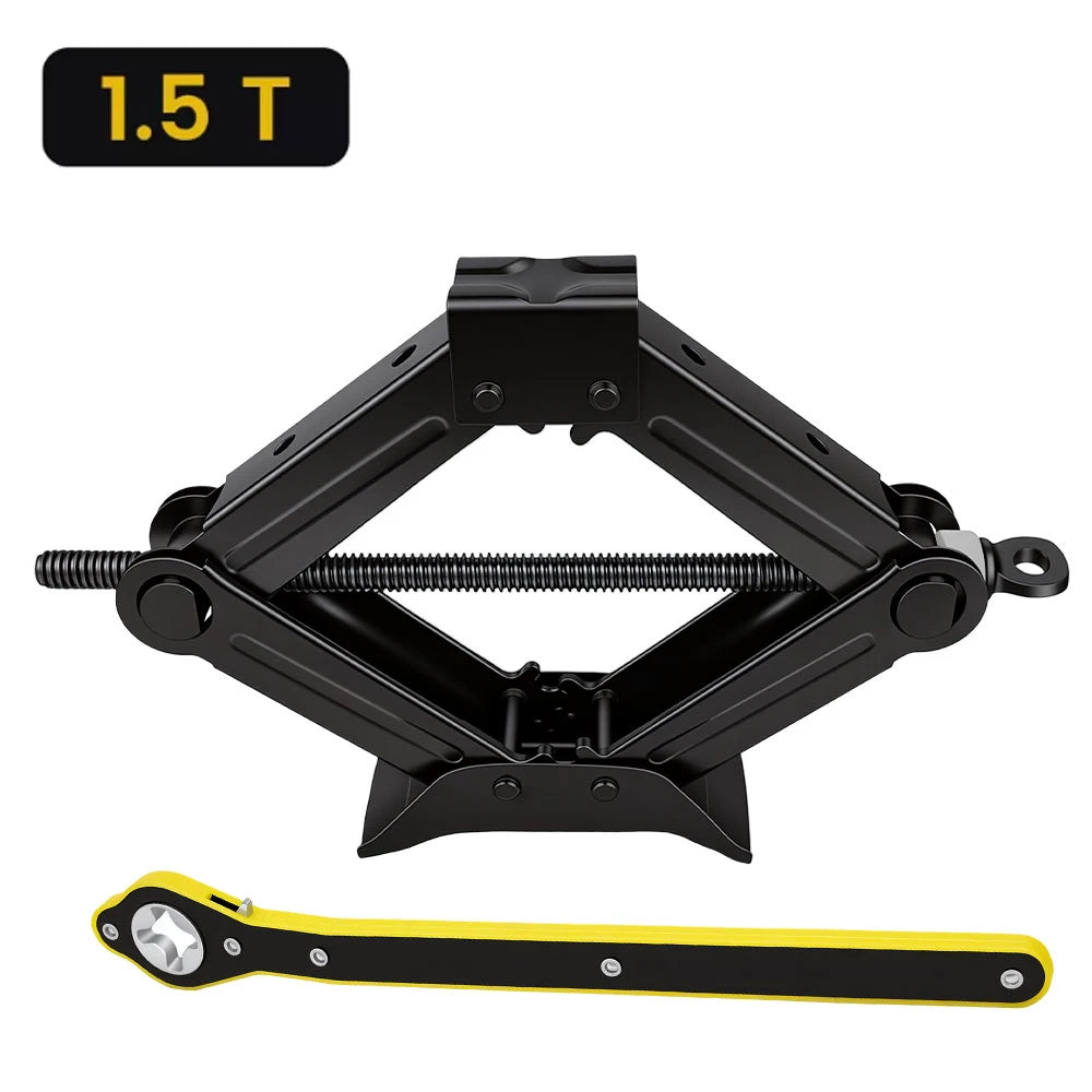 Premium Heavy-Duty Scissor Jack & Ratchet Wrench Kit (1.5T - 2.5T)