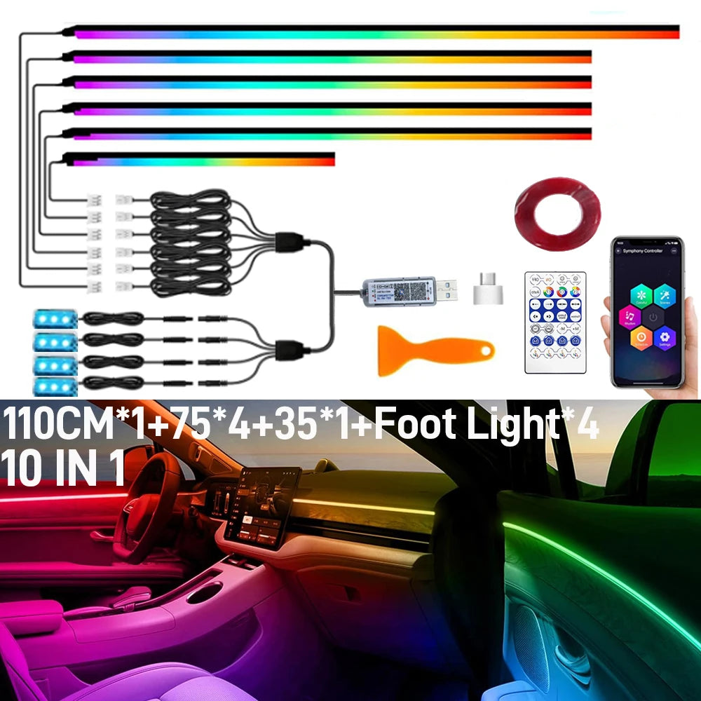 RGBIC Acrylic Ambient Car Ligh