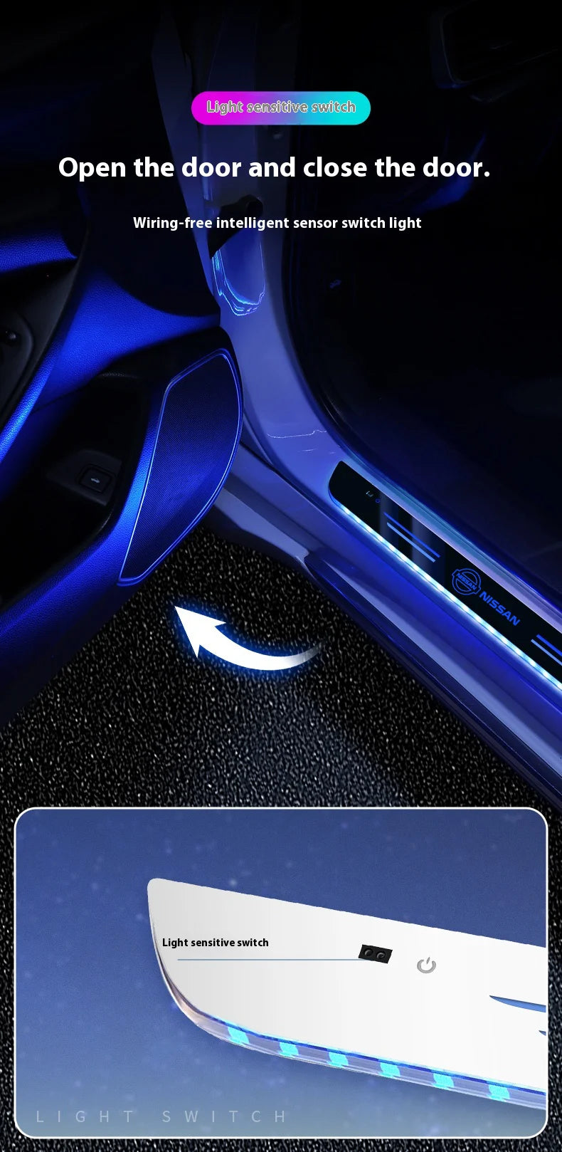 Wireless LED Welcome Door Sill Lights (Nissan)