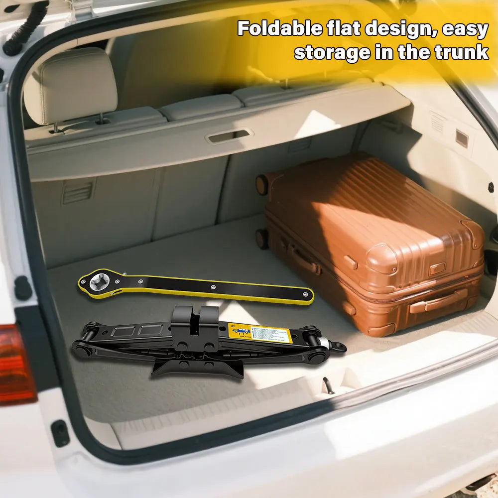 Premium Heavy-Duty Scissor Jack & Ratchet Wrench Kit (1.5T - 2.5T)
