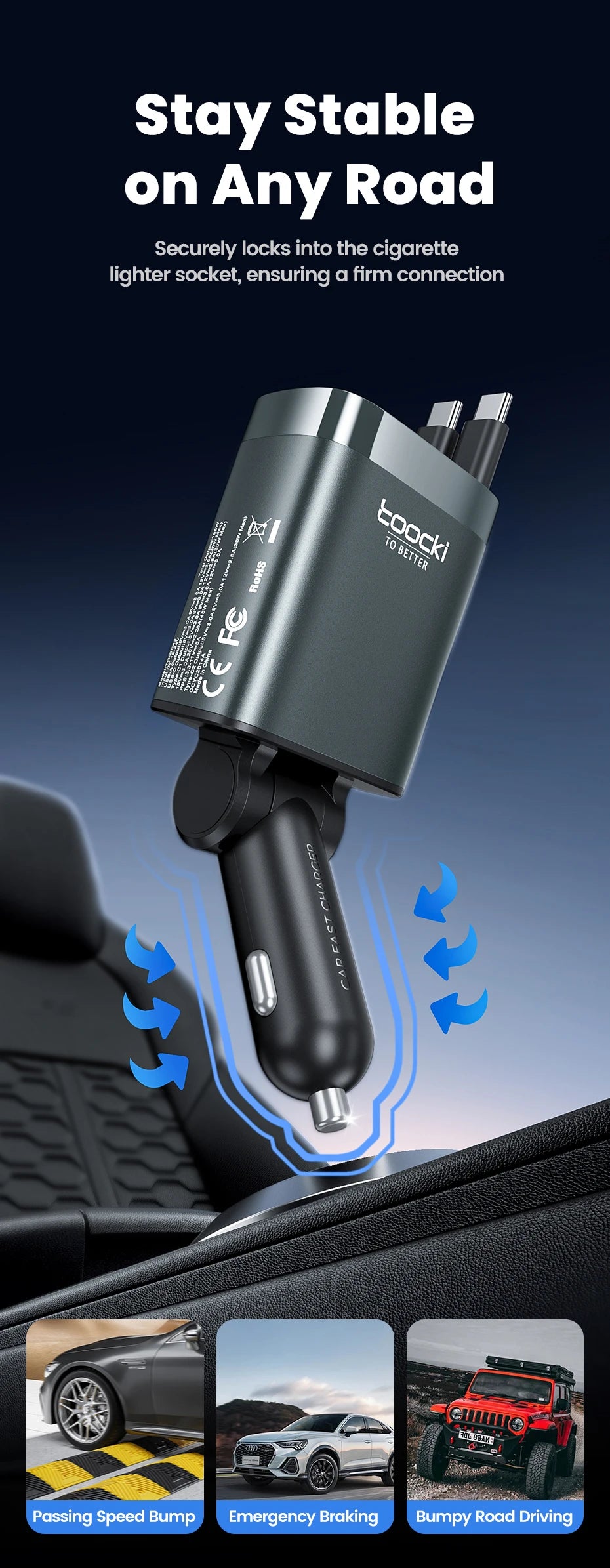105W 4-in-1 Retractable Car Cr